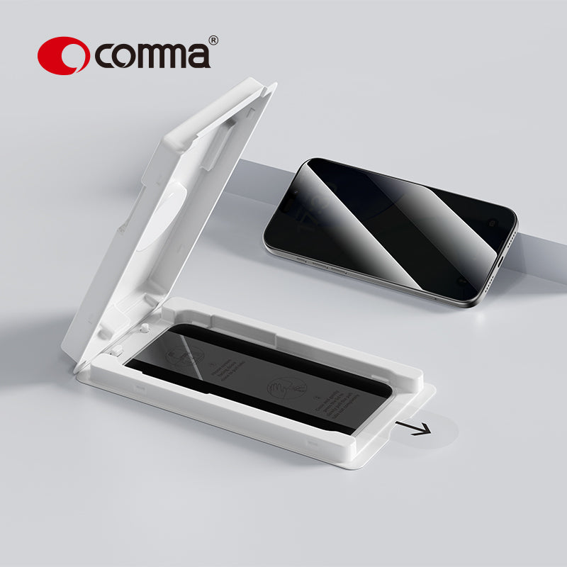 Comma Dun Series Verre trempé confidentialité avec outil d’installation pour iPhone 17 Pro Max