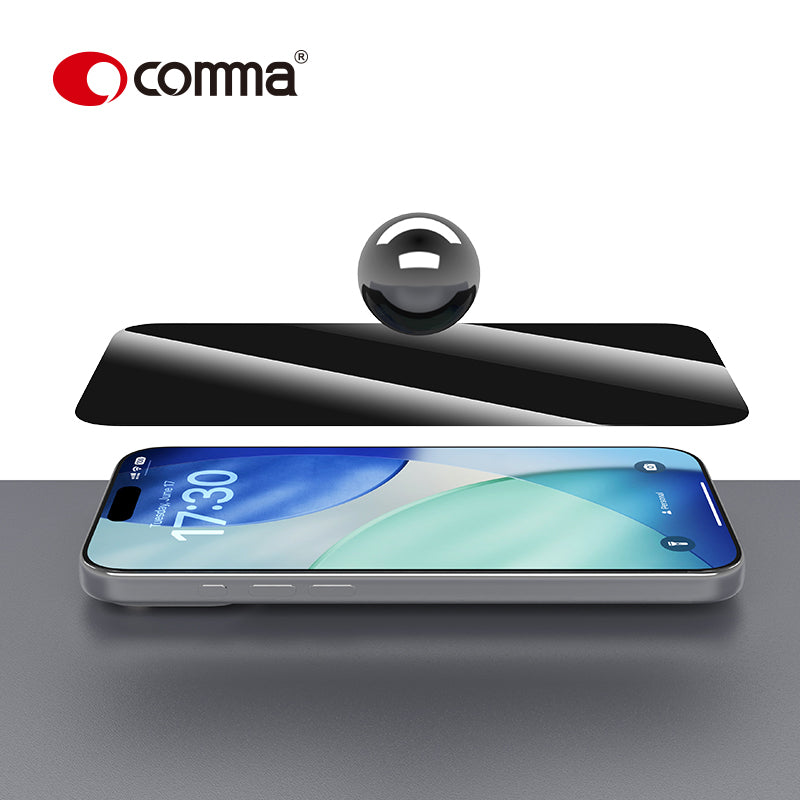 Comma Dun Series Verre trempé confidentialité avec outil d’installation pour iPhone 17 Pro Max