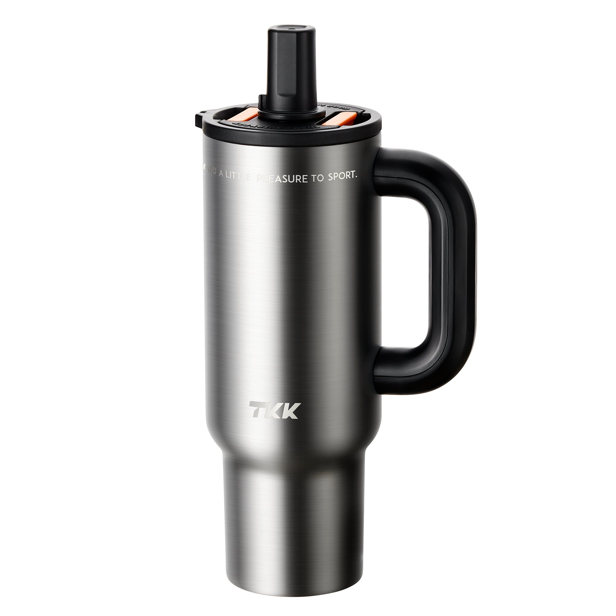 TKK Tumbler Isotherme 1000ml avec poignée et paille, Revêtement Céramique, sans BPA