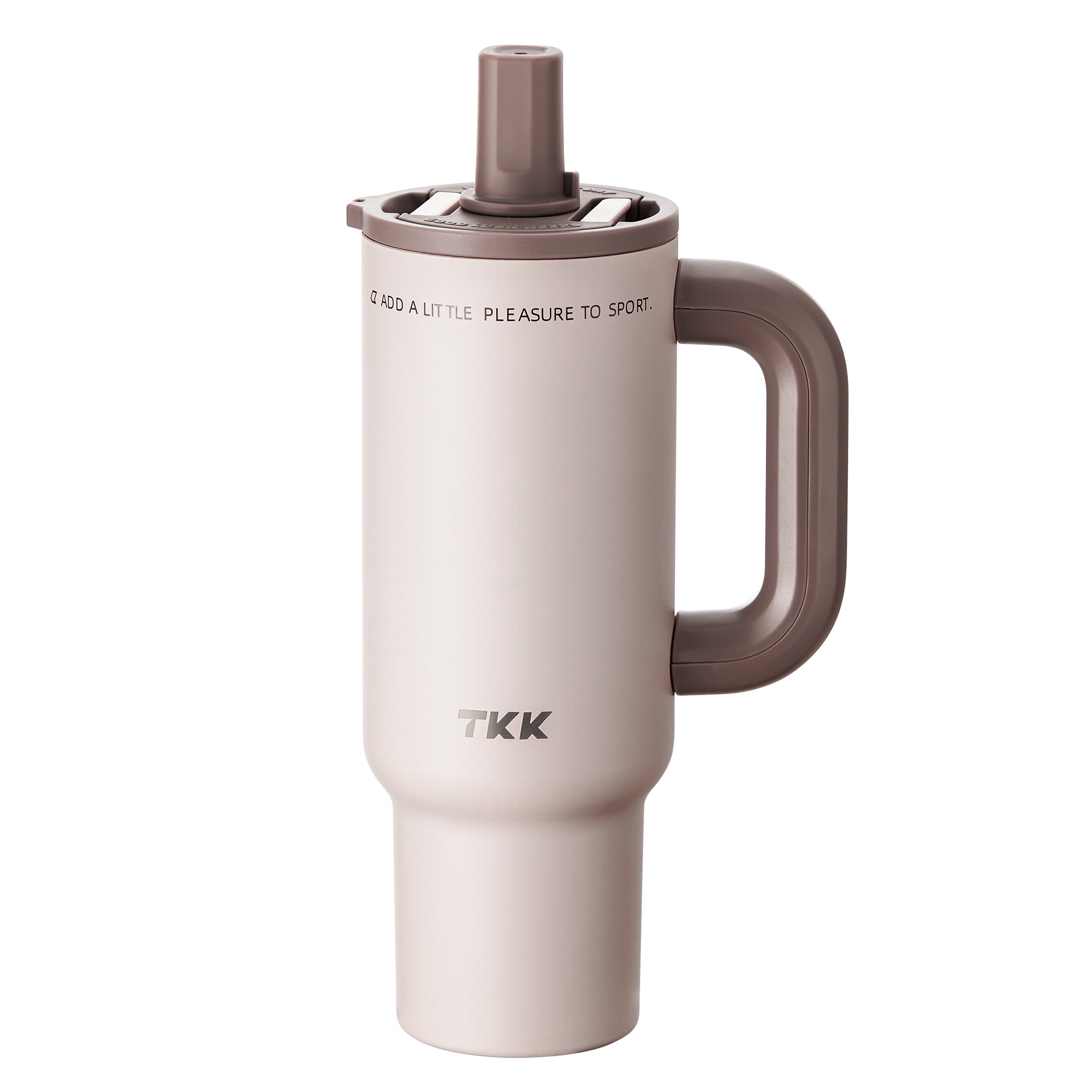 TKK Tumbler Isotherme 1000ml avec poignée et paille, Revêtement Céramique, sans BPA