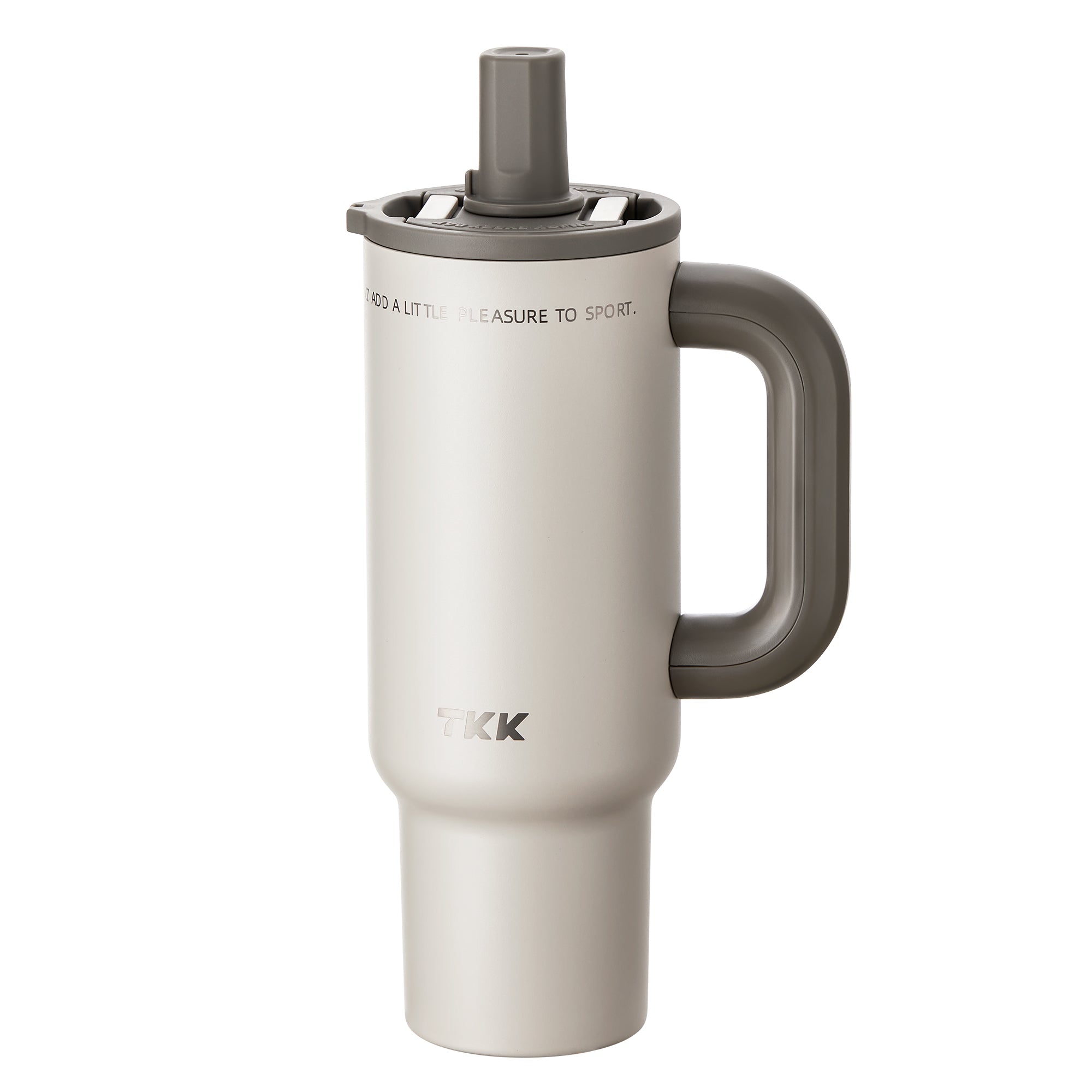 TKK Tumbler Isotherme 1000ml avec poignée et paille, Revêtement Céramique, sans BPA