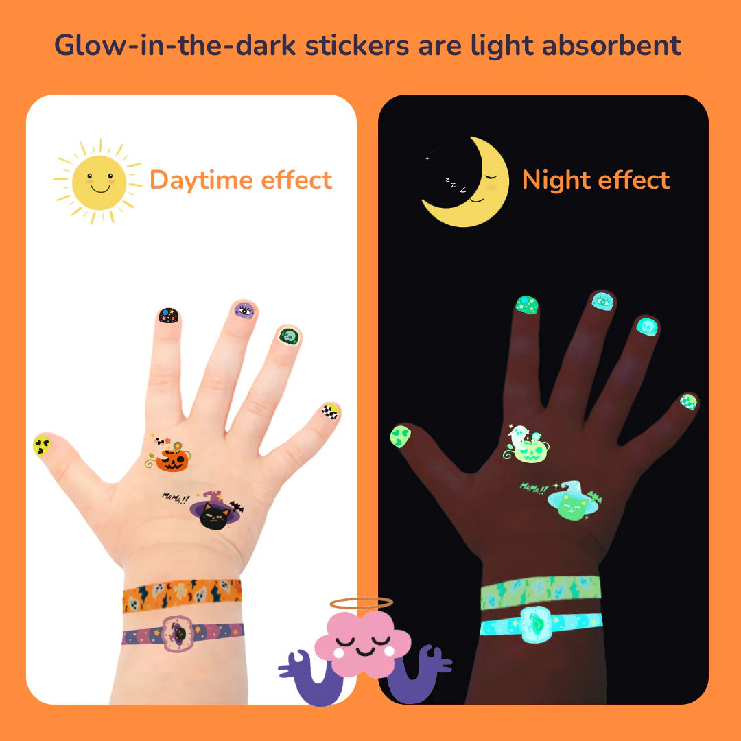 Mideer Pack stickers déguisement Halloween : tatouages temporaires, stickers pour ongles et plus encore, 1000 pièces