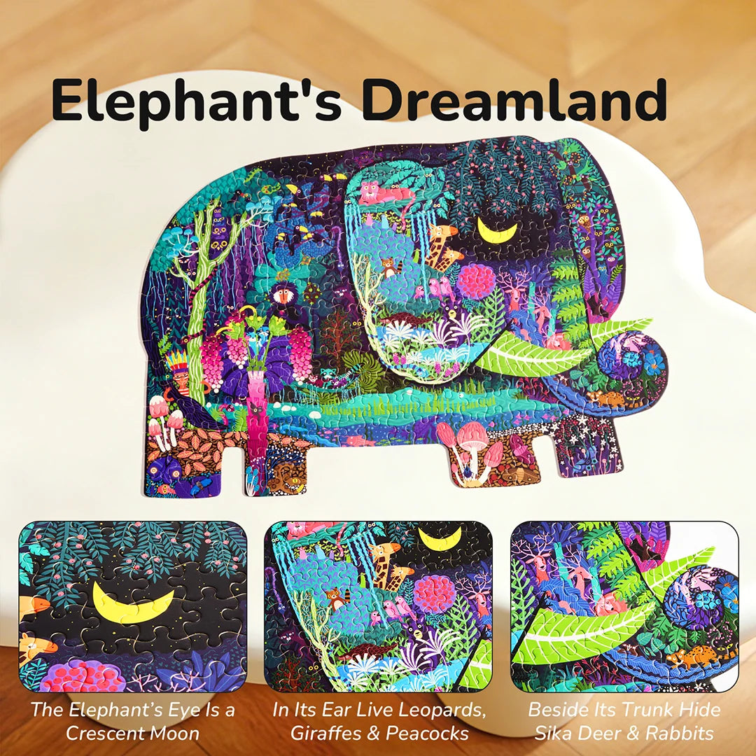 Mideer Puzzle Artistique : Éléphant Rêveur, 280 Pièces
