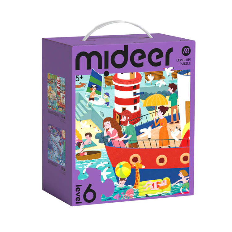 Mideer Puzzles Level Up! avec sac de rangement Niveau 6 : Vacances relaxantes, 154 à 180 pièces