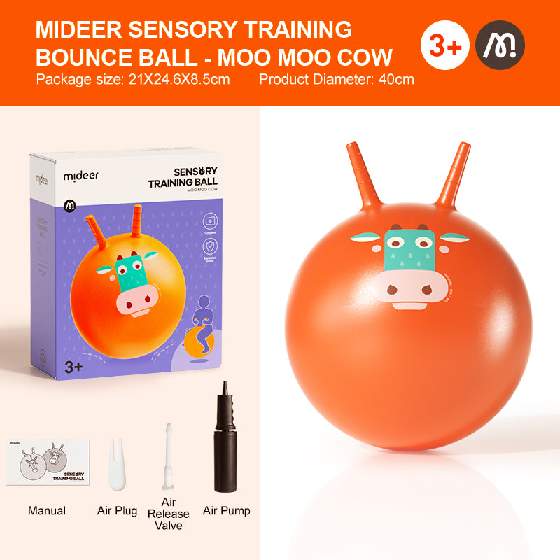 Mideer Ballon Rebondissant Sensoriel : Moo Moo Cow