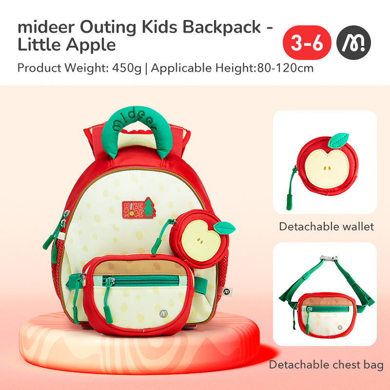 Mideer Backpack, Sac à dos enfant : Pomme rouge