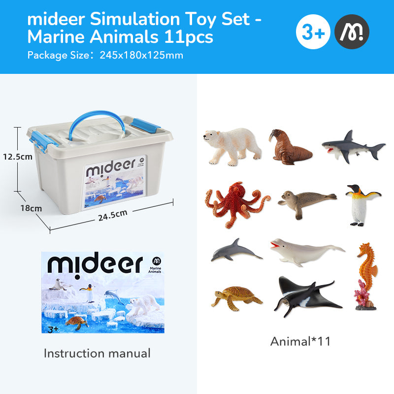 Mideer Coffret de Figurines Animaux Marins : 11 Pièces