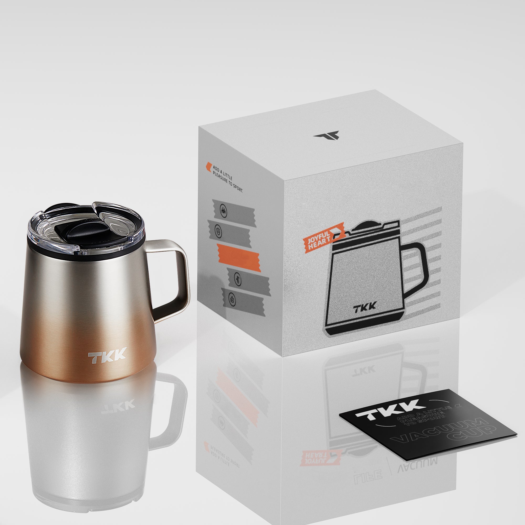 TKK Mug Isotherme Premium 350ml, Revêtement Effet Céramique, Acier Inoxydable