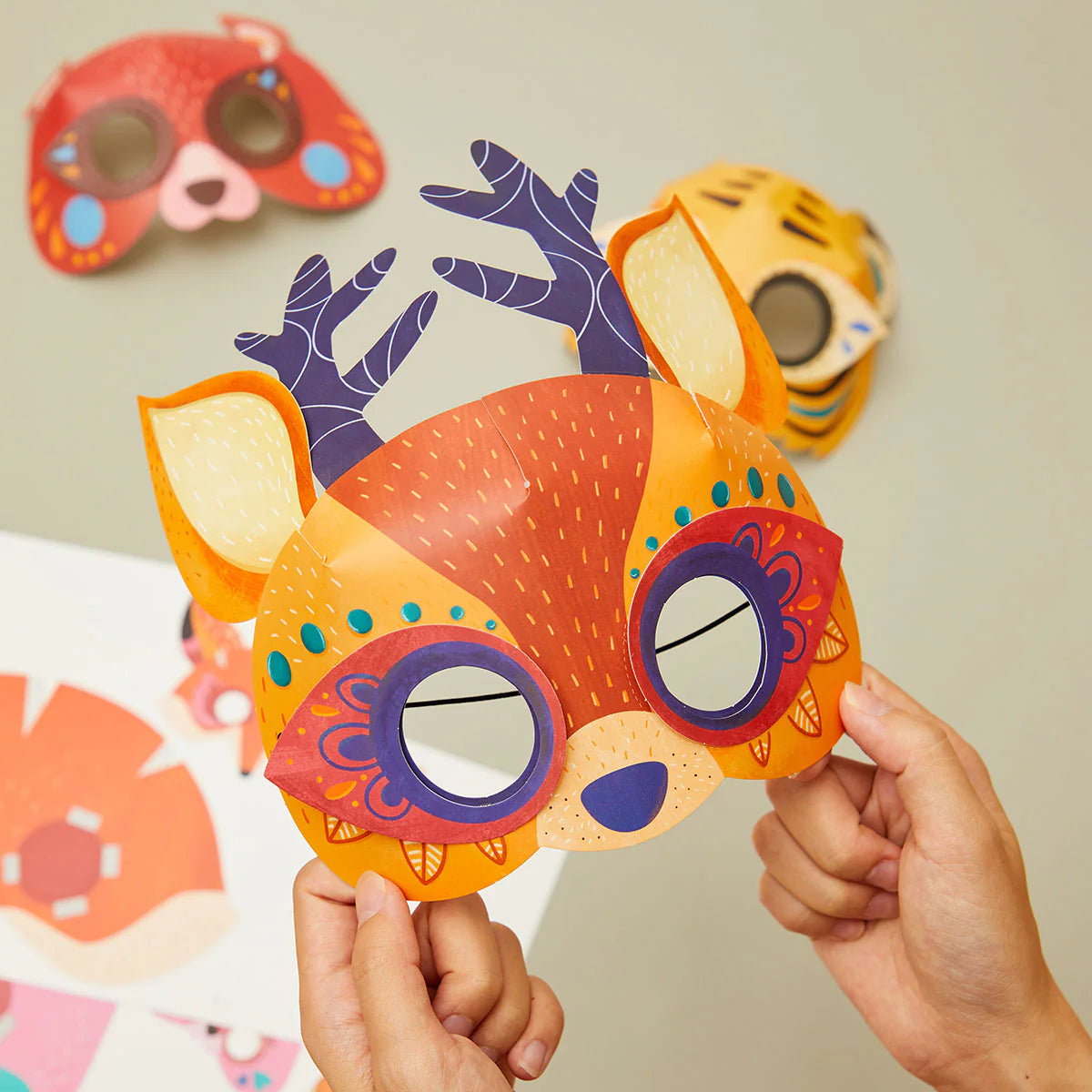 Mideer Masques en papier : Fête dans la Forêt