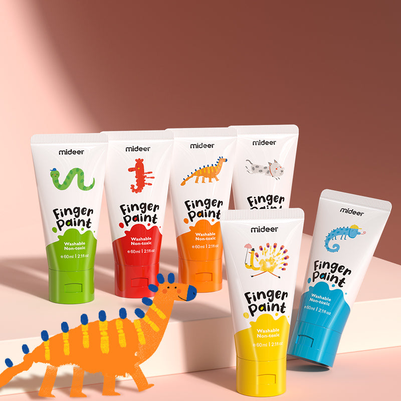 Mideer Peinture au Doigt 6 Couleurs : Édition La Chenille qui Fait des Trous