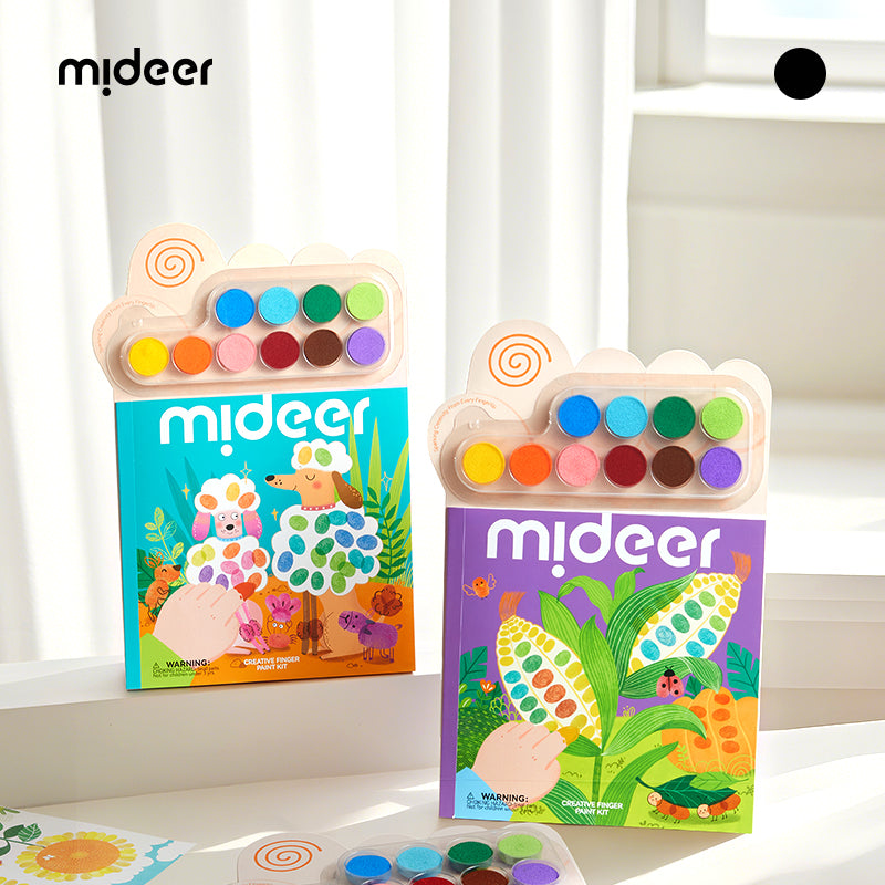 Mideer Kit de peinture au doigt créatif : Fête des animaux
