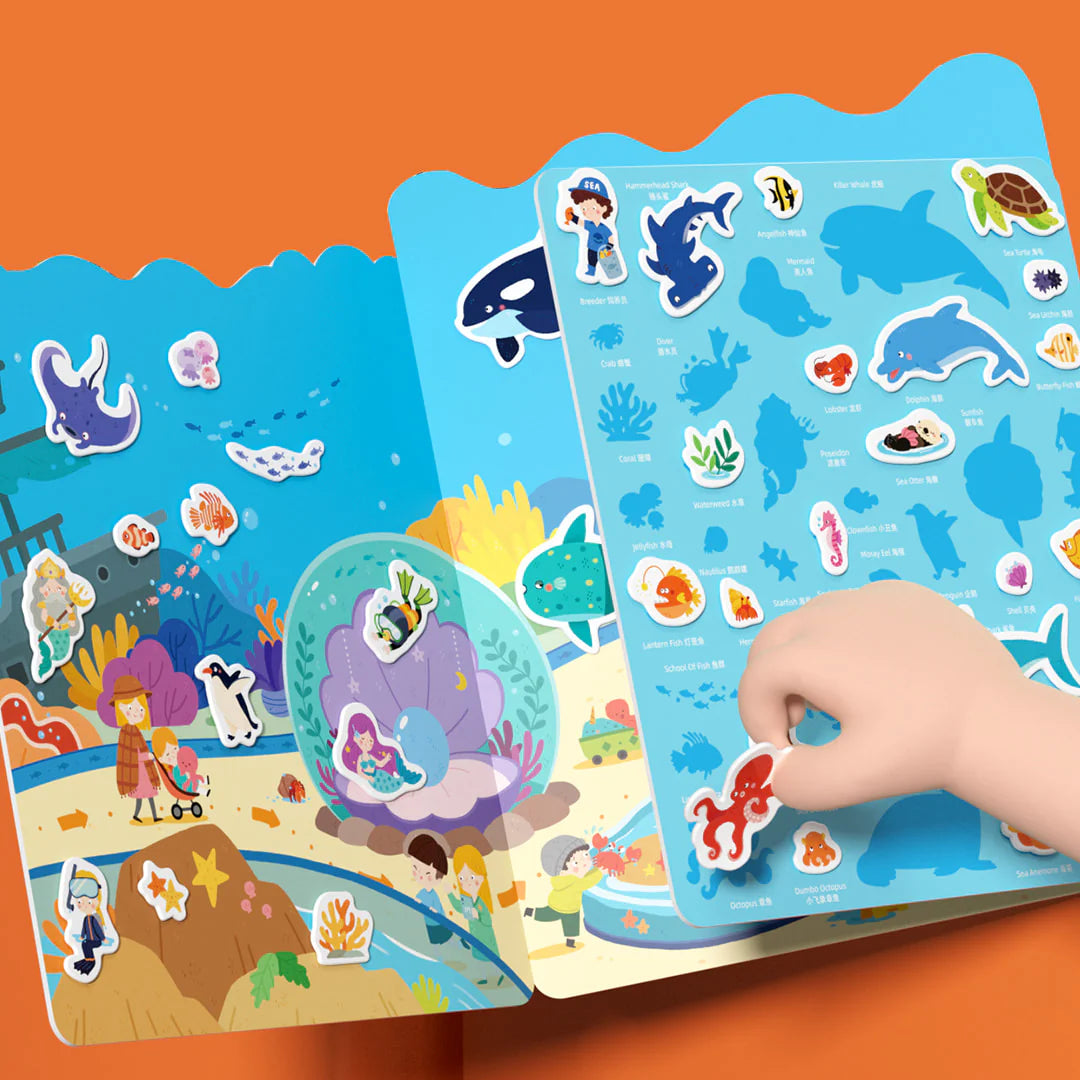 Mideer Stickers Gel Réutilisables : Aquarium Incroyable