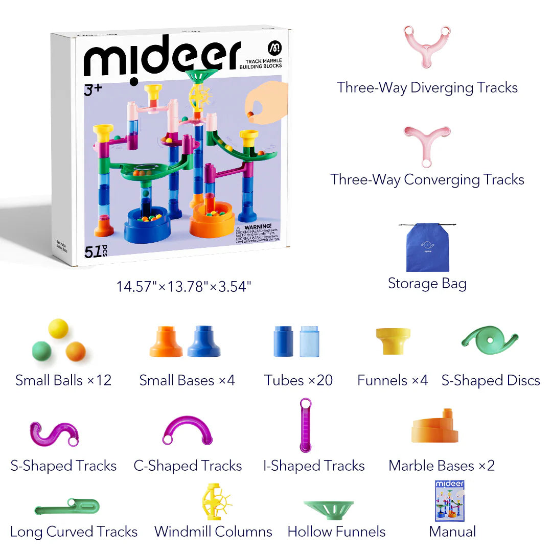Mideer Blocs d’équilibre circuit à billes, 51 pièces