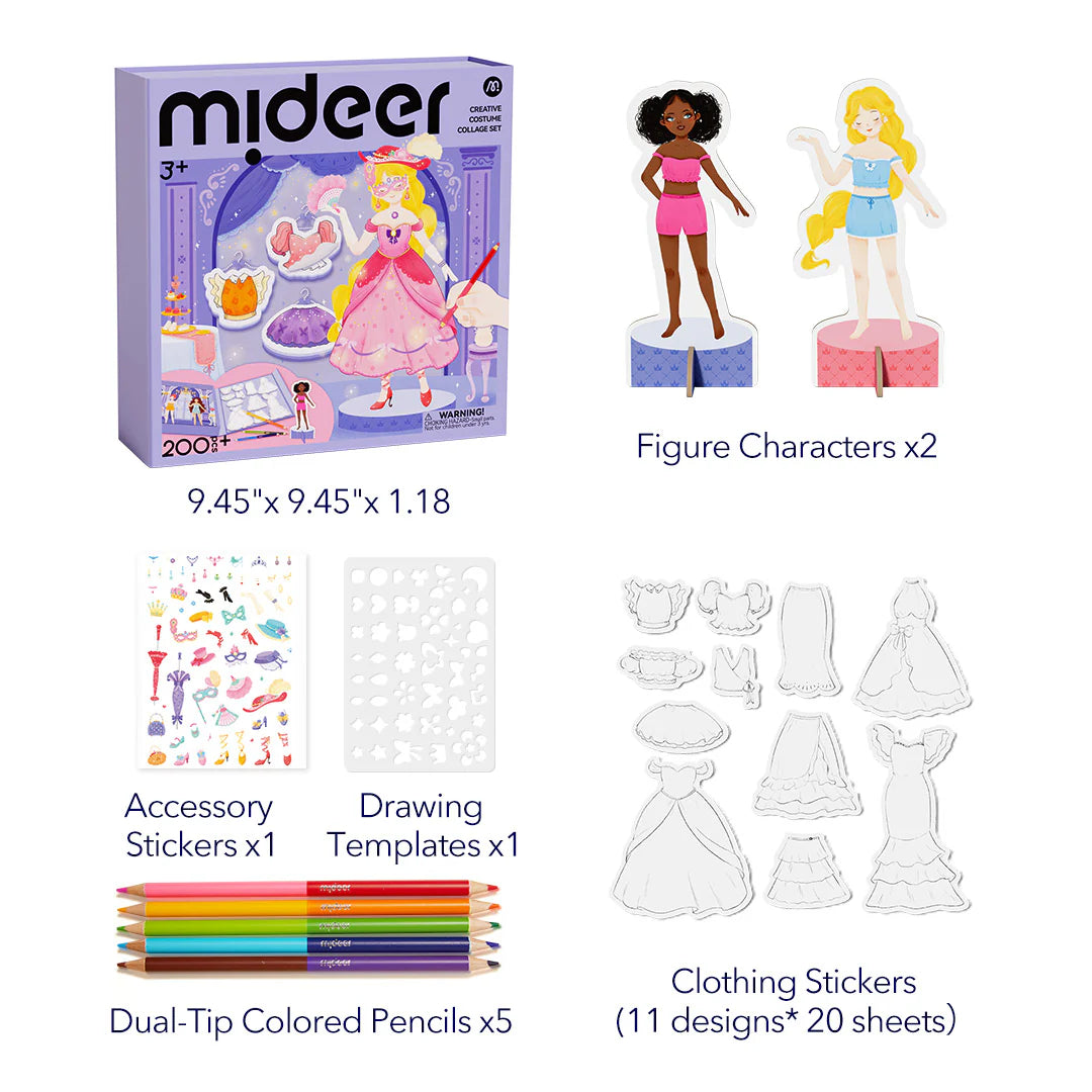Mideer Kit créatif de collage costumes : Nuit de bal scintillante