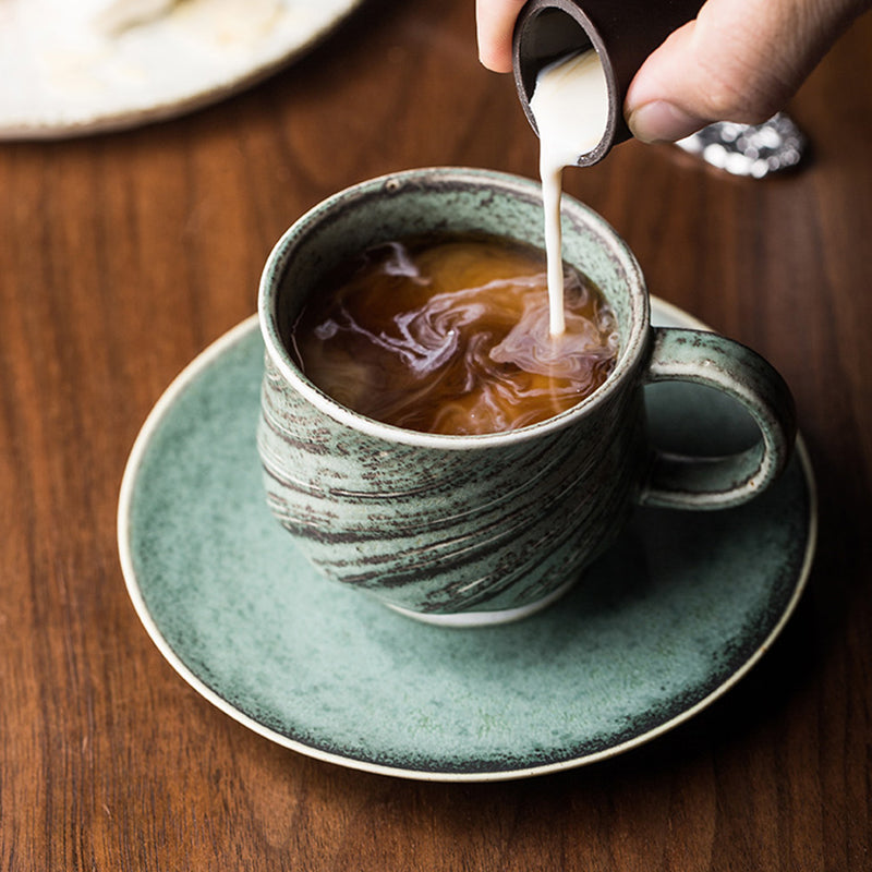 Set de 3 Tasses Premium en Céramique pour Café et Thé avec Soucoupes