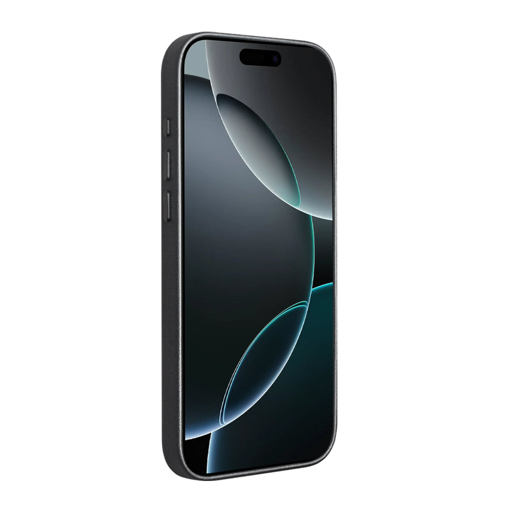 QIALINO Coque arrière Premium Noir, en cuir véritable fait main, compatible MagSafe, pour iPhone 17 Pro Max