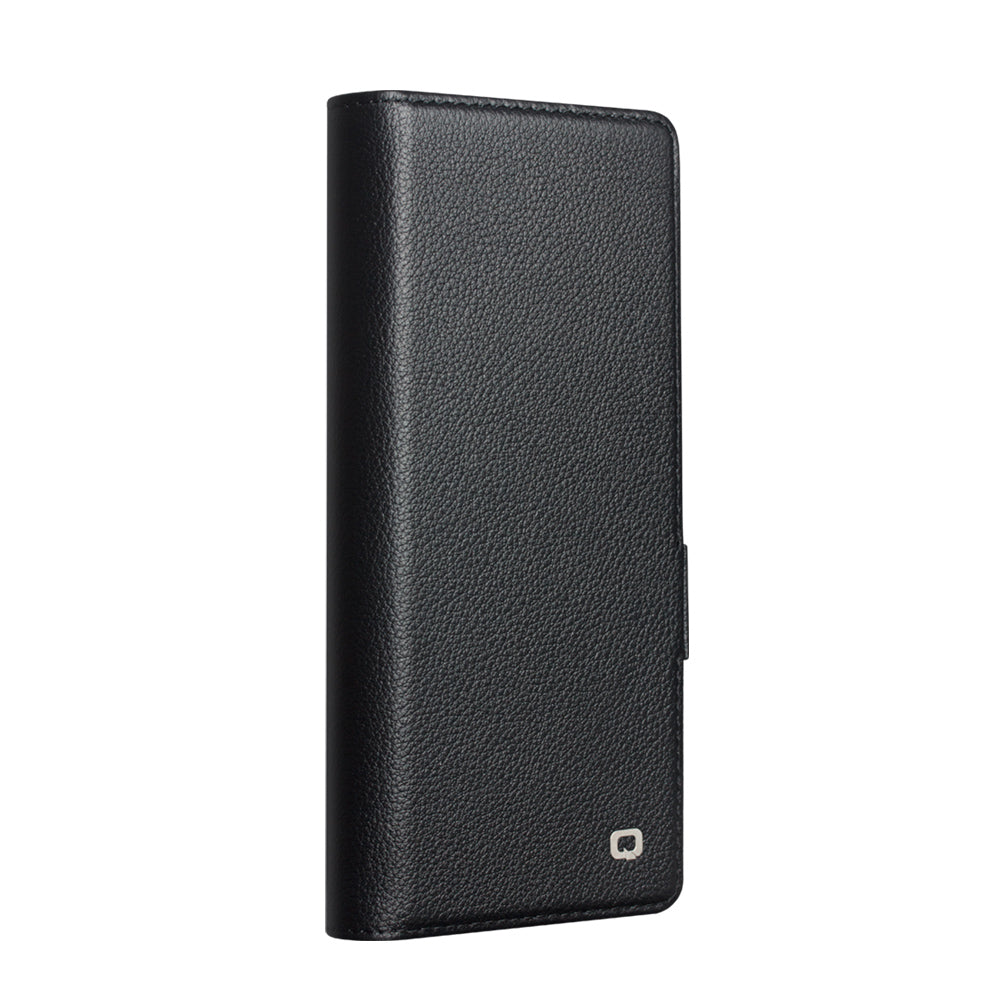 QIALINO Étui Portefeuille Magnétique Noir en cuir pleine fleur pour Samsung Galaxy Fold7