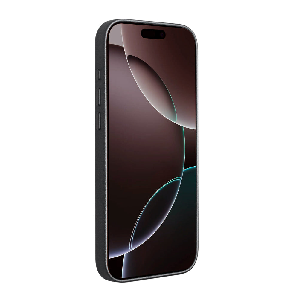 QIALINO Coque arrière Premium Noir, en cuir véritable fait main, compatible MagSafe, pour iPhone 17 Pro