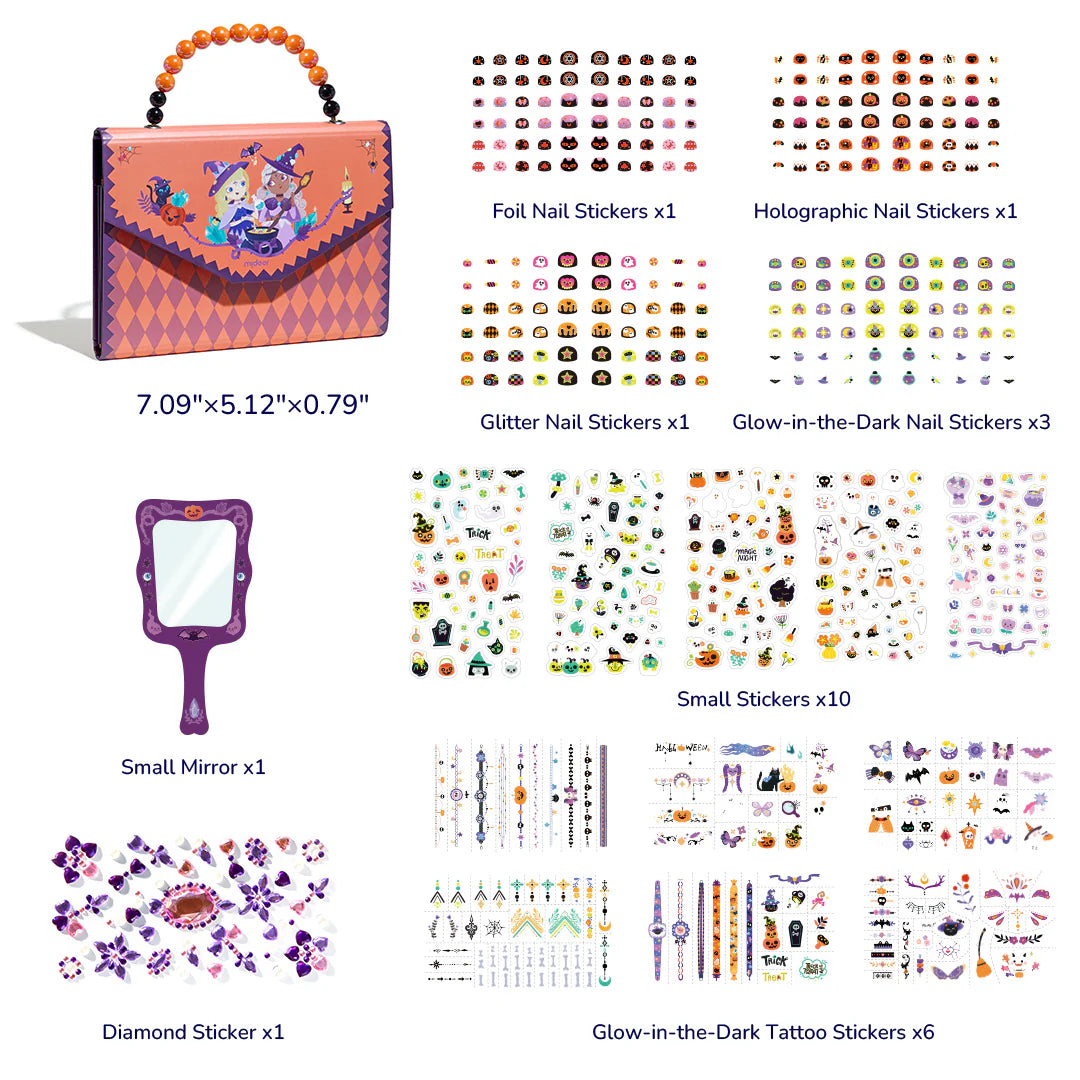 Mideer Pack stickers déguisement Halloween : tatouages temporaires, stickers pour ongles et plus encore, 1000 pièces