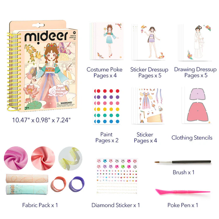 Mideer Kit d’Habillage à Piquer : Tenues Royales Vintage