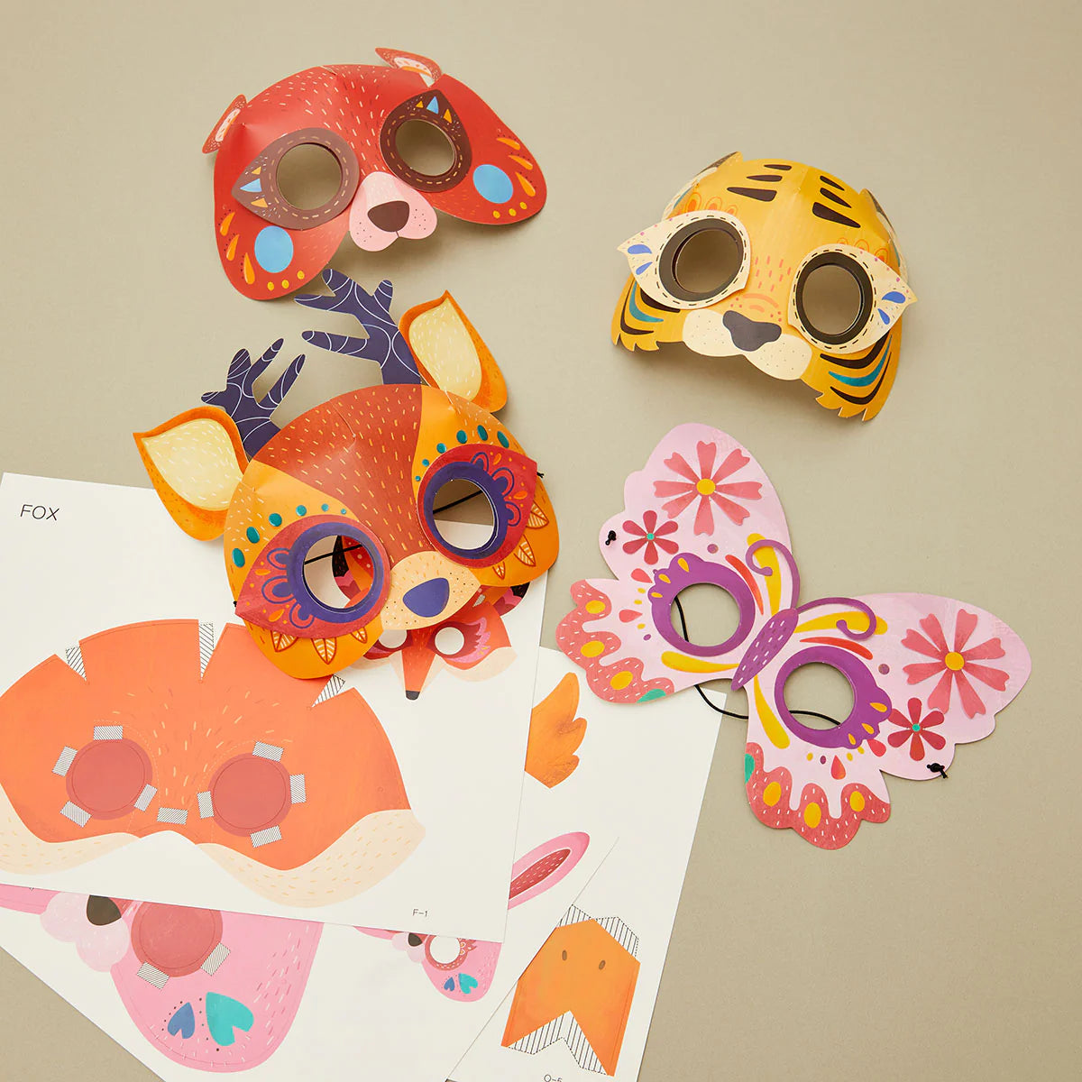 Mideer Masques en papier : Fête dans la Forêt