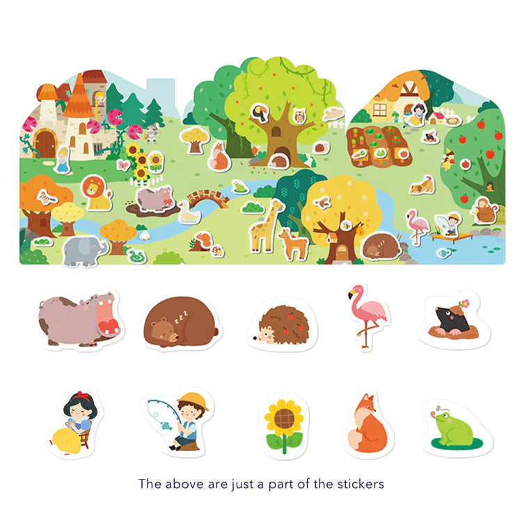 Mideer Stickers Gel Réutilisables : La Ville Animée des Animaux