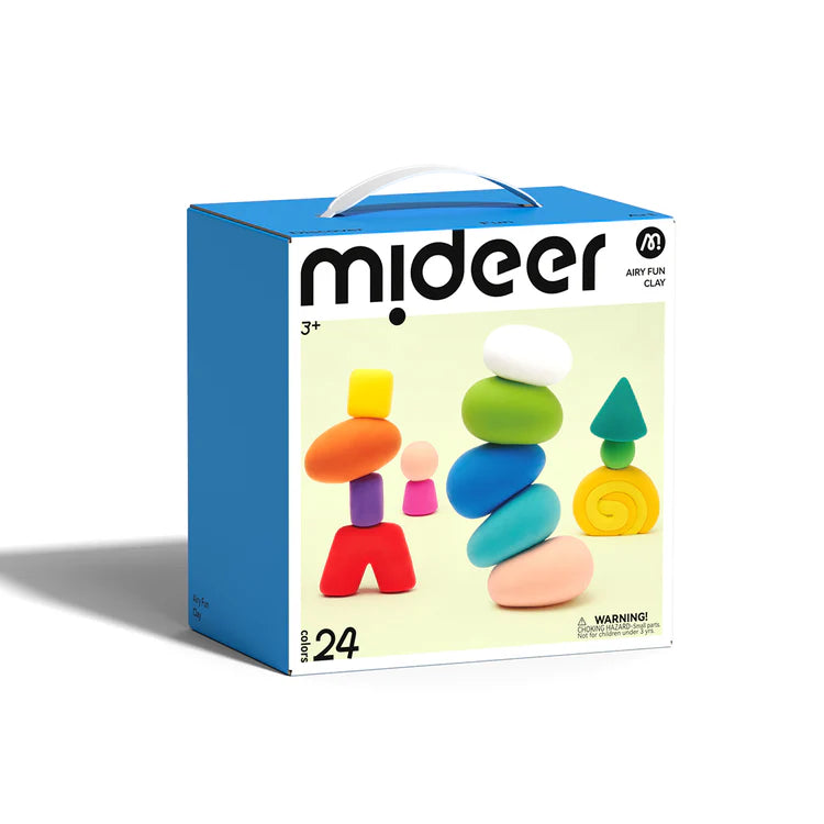 Mideer Pâte à Modeler Légère Airy Fun Clay : 24 couleurs