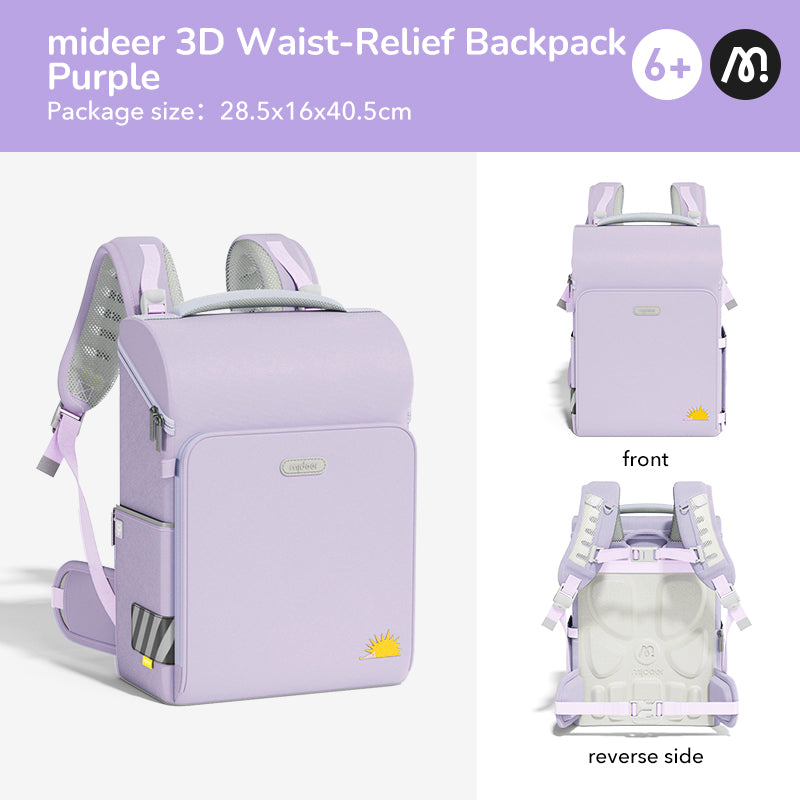 Mideer Backpack, Sac à dos enfant 3D Waist-Relief Rose
