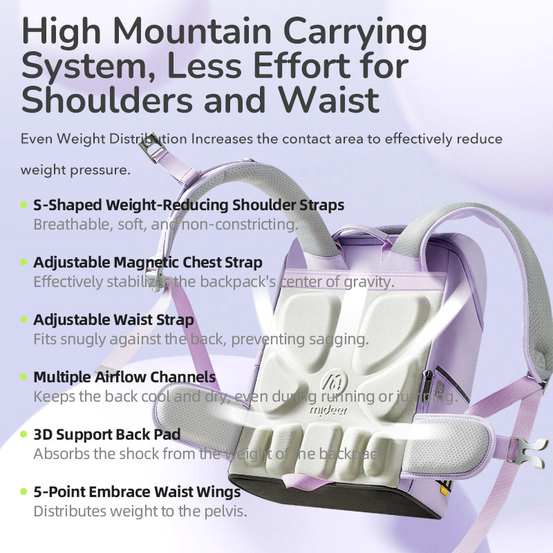 Mideer Backpack, Sac à dos enfant 3D Waist-Relief Vert