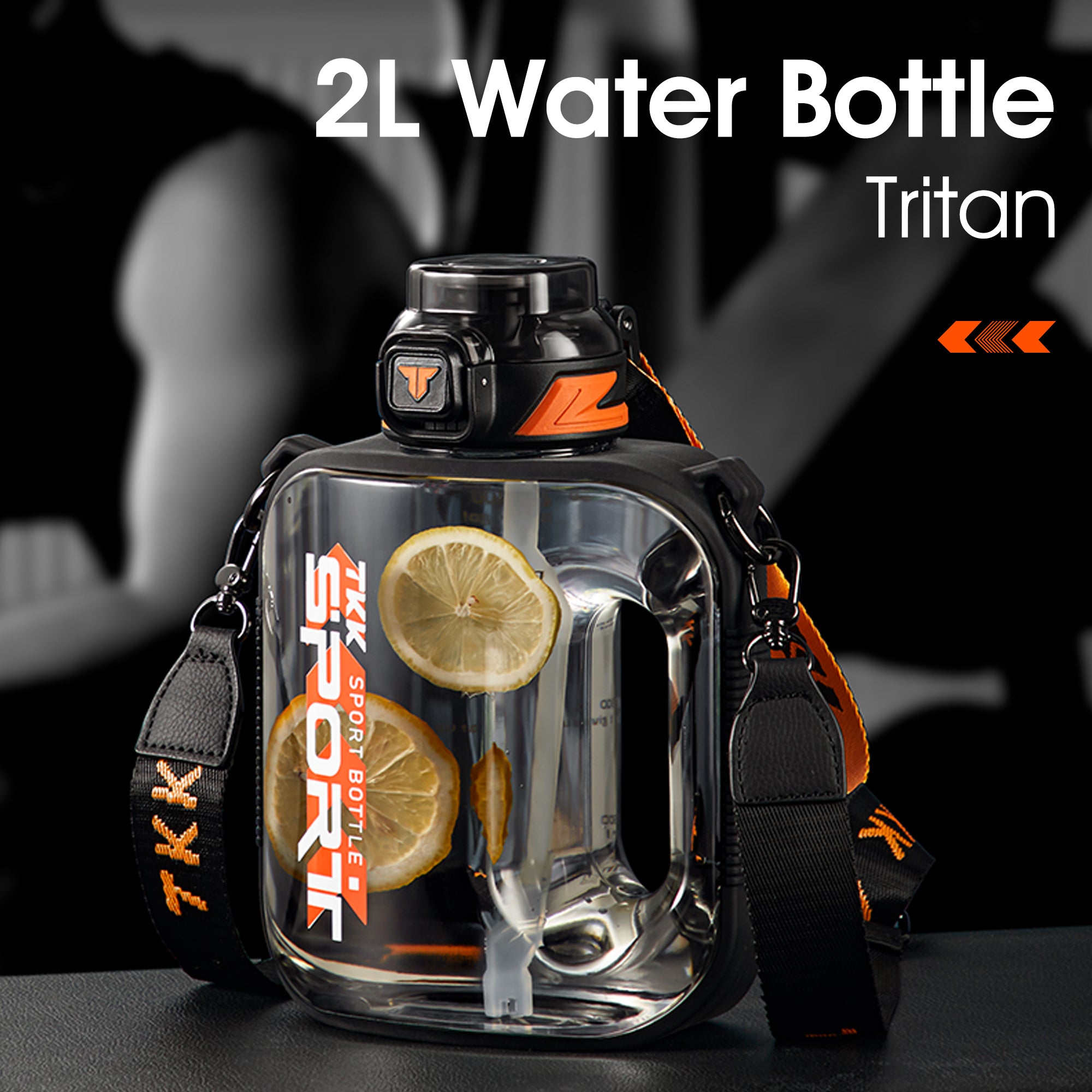 TKK Gourde de Sport en Tritan avec paille, sans BPA, idéale pour le Sport