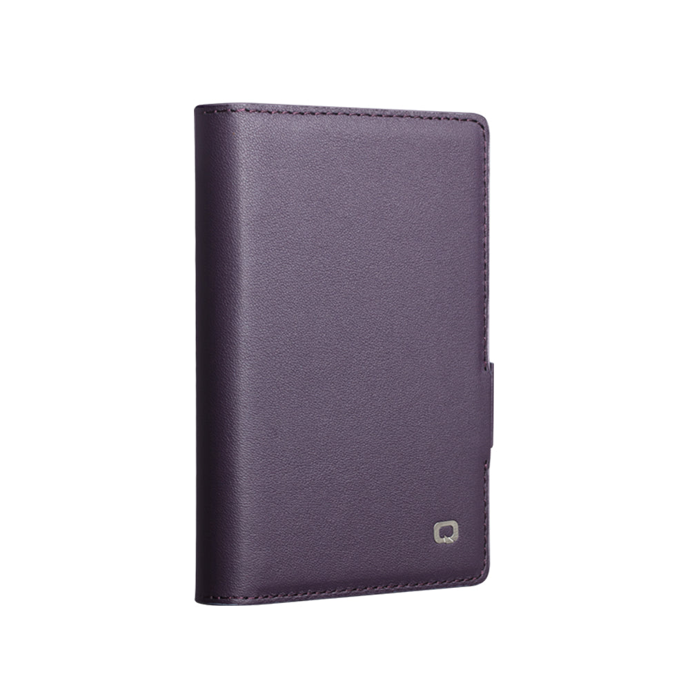 QIALINO Étui Portefeuille Magnétique Violet en cuir pleine fleur pour Samsung Galaxy Fold8