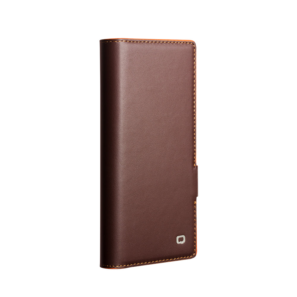 QIALINO Étui Portefeuille Magnétique Marron Foncé en cuir pleine fleur pour Samsung Galaxy Fold8 Ultra