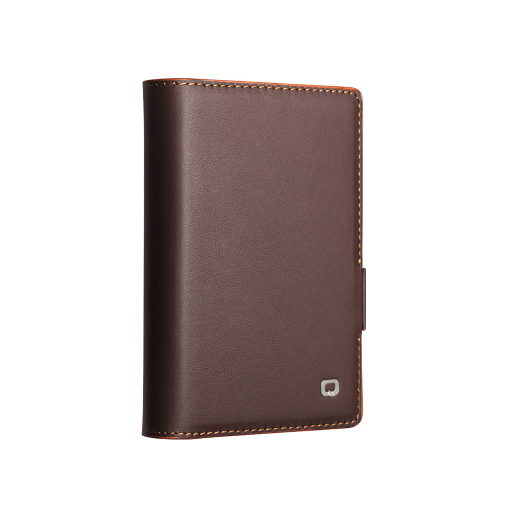 QIALINO Étui Portefeuille Magnétique Marron Foncé en cuir pleine fleur pour Samsung Galaxy Fold8