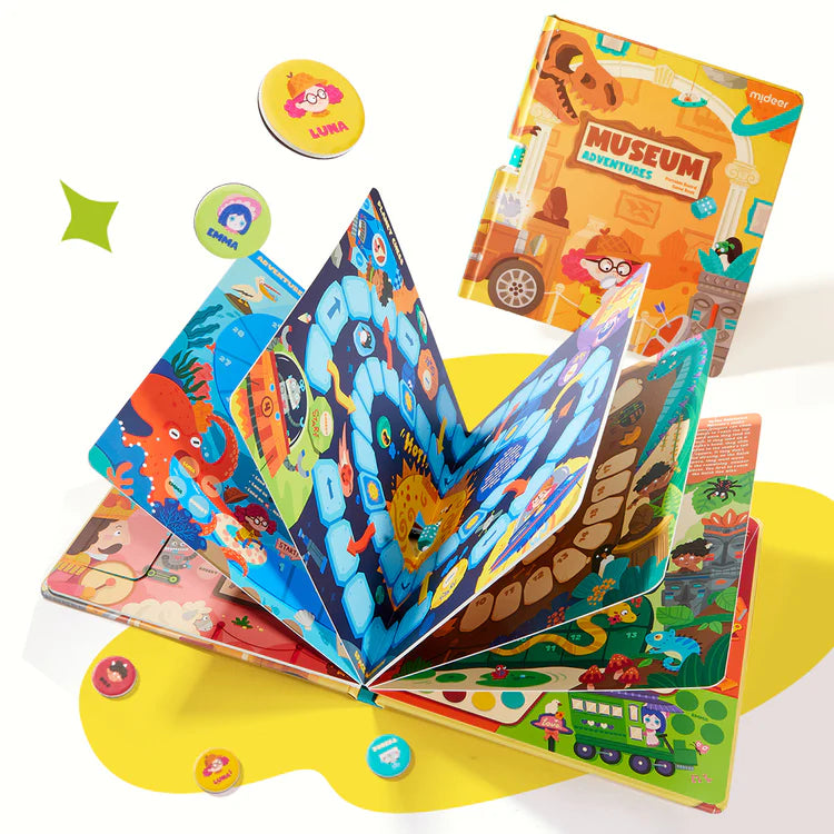 Mideer Livre de Jeux de Société Portable 6-en-1 : Aventures au Musée