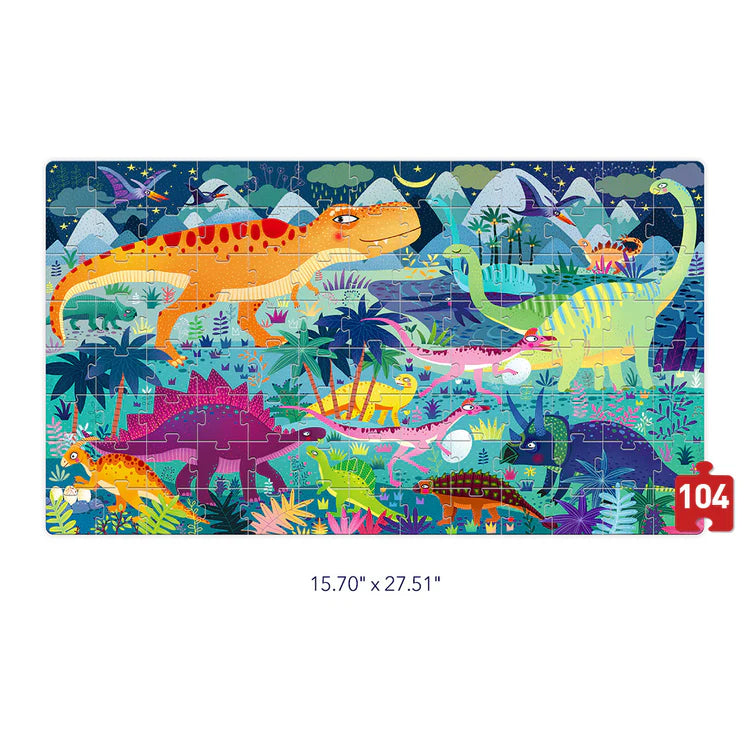 Mideer Boîte Puzzle Portable, L’âge des Dinosaures : 104 pièces