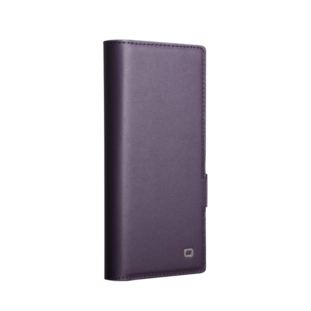 QIALINO Étui Portefeuille Magnétique Violet en cuir pleine fleur pour Samsung Galaxy Fold8 Ultra