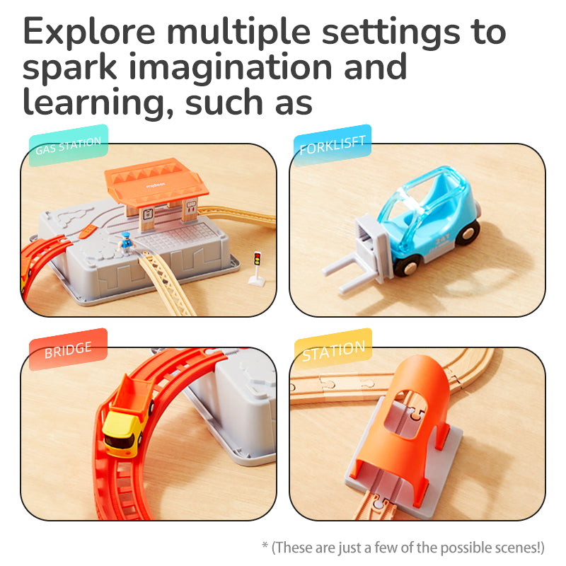 Mideer Blocs de construction circuit de train : Aventure urbaine, 41 pièces