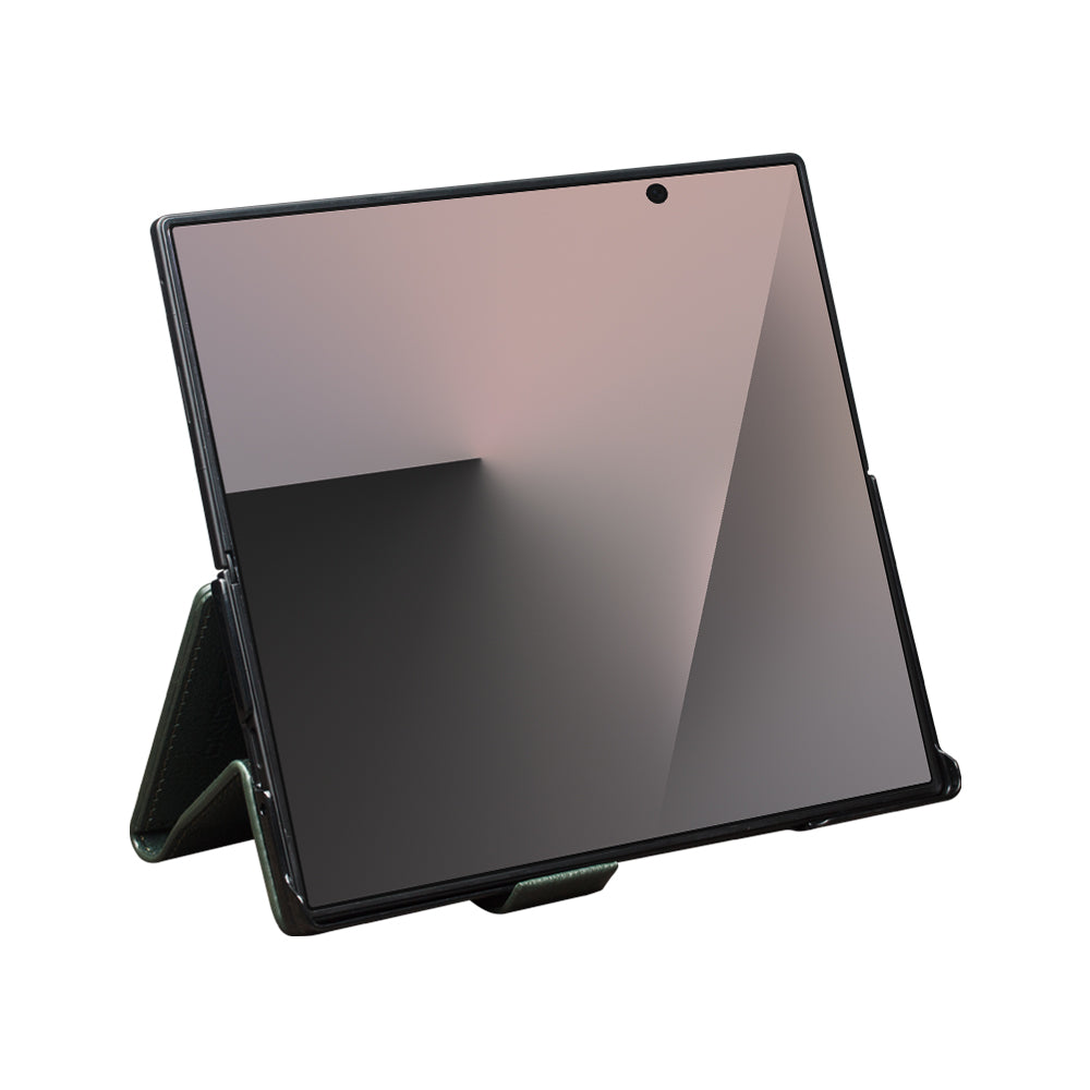 QIALINO Étui Portefeuille Magnétique Cyan en cuir pleine fleur pour Samsung Galaxy Fold8 Ultra