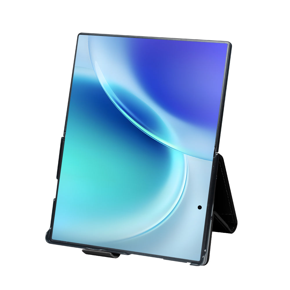 QIALINO Étui Portefeuille Magnétique Noir en cuir pleine fleur pour Samsung Galaxy Fold8