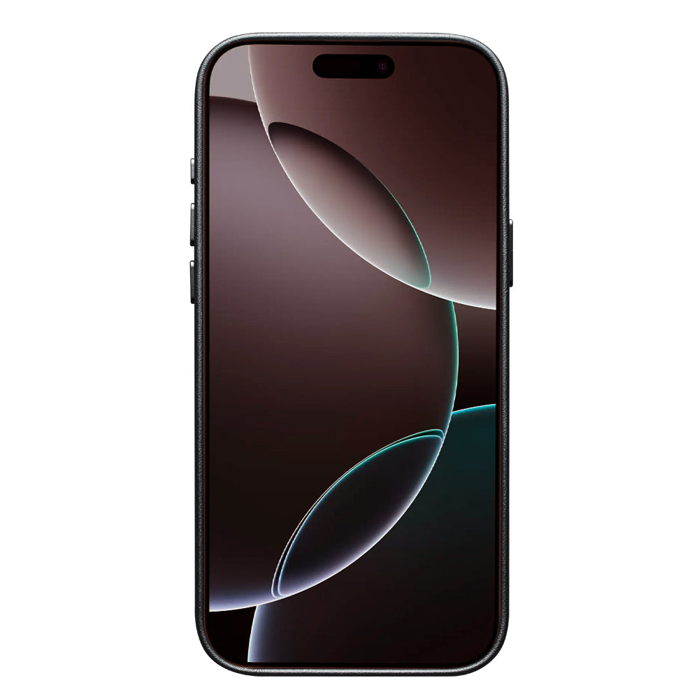 QIALINO Coque arrière Premium Noir, en cuir véritable fait main, compatible MagSafe, pour iPhone 17 Pro