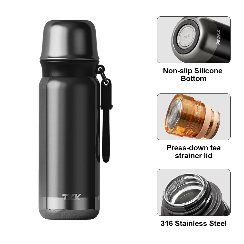 TKK Thermos Premium, Gourde isotherme anti-fuite 500ml en Acier Inoxydable