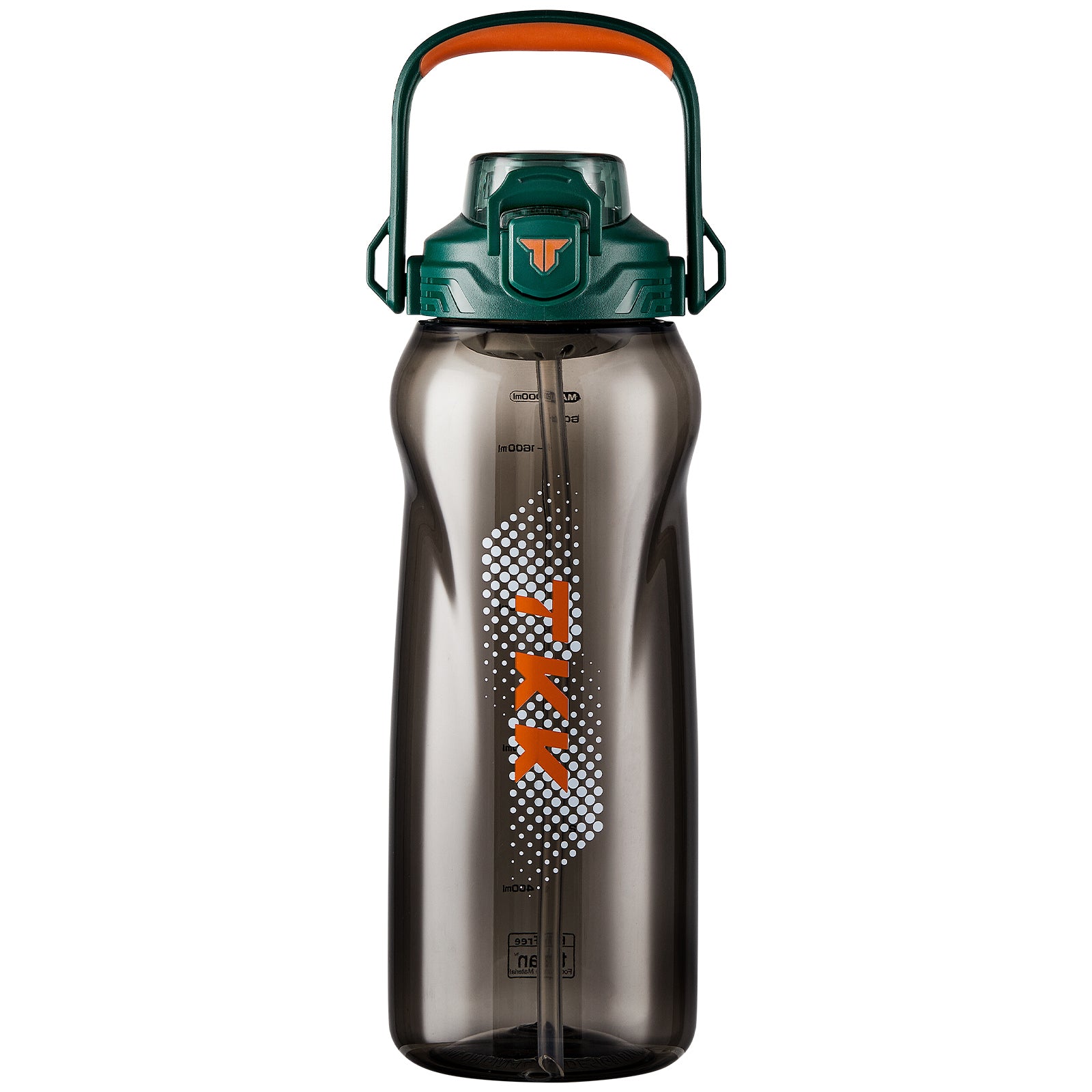 TKK Bouteille d’eau 2000ml en Tritan, paille amovible, anti-fuite, sans BPA