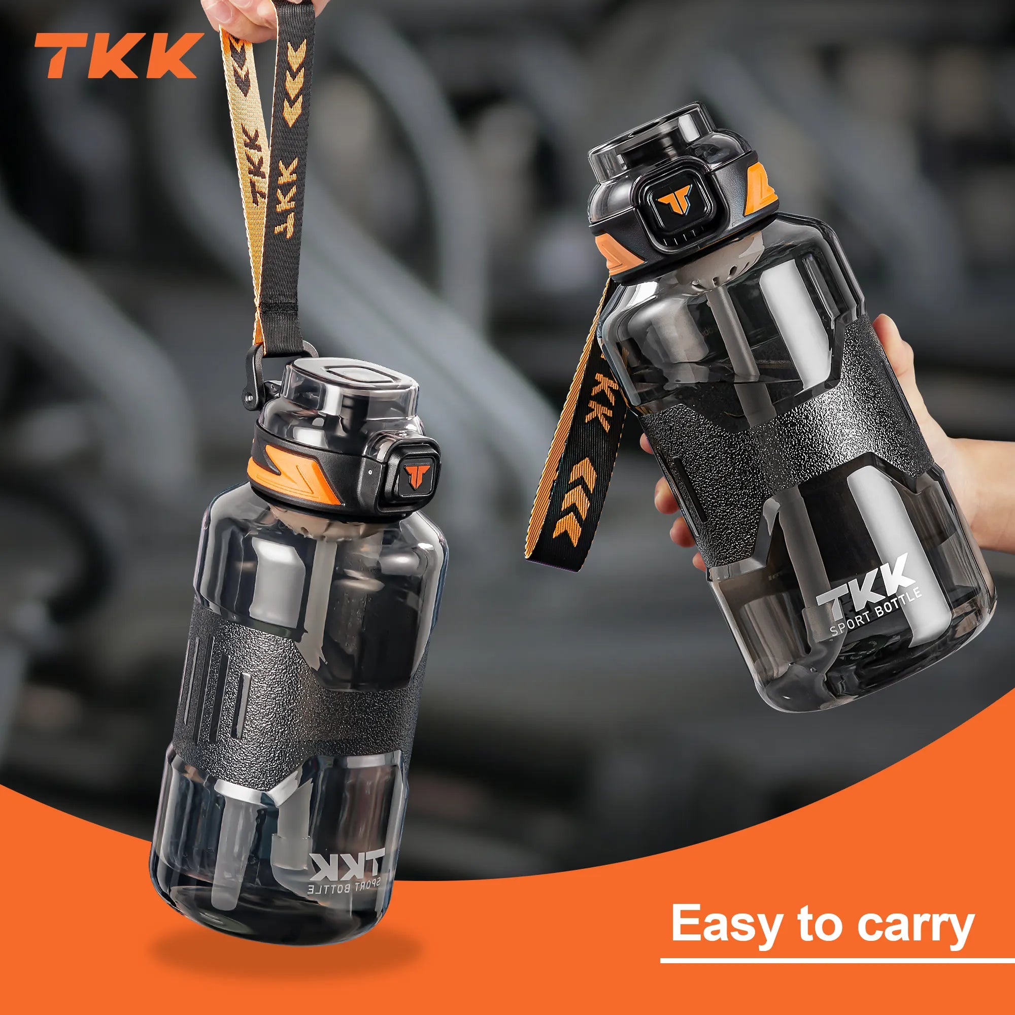 TKK Gourde 1500ml en Tritan, Design Moderne avec Paille, sans BPA