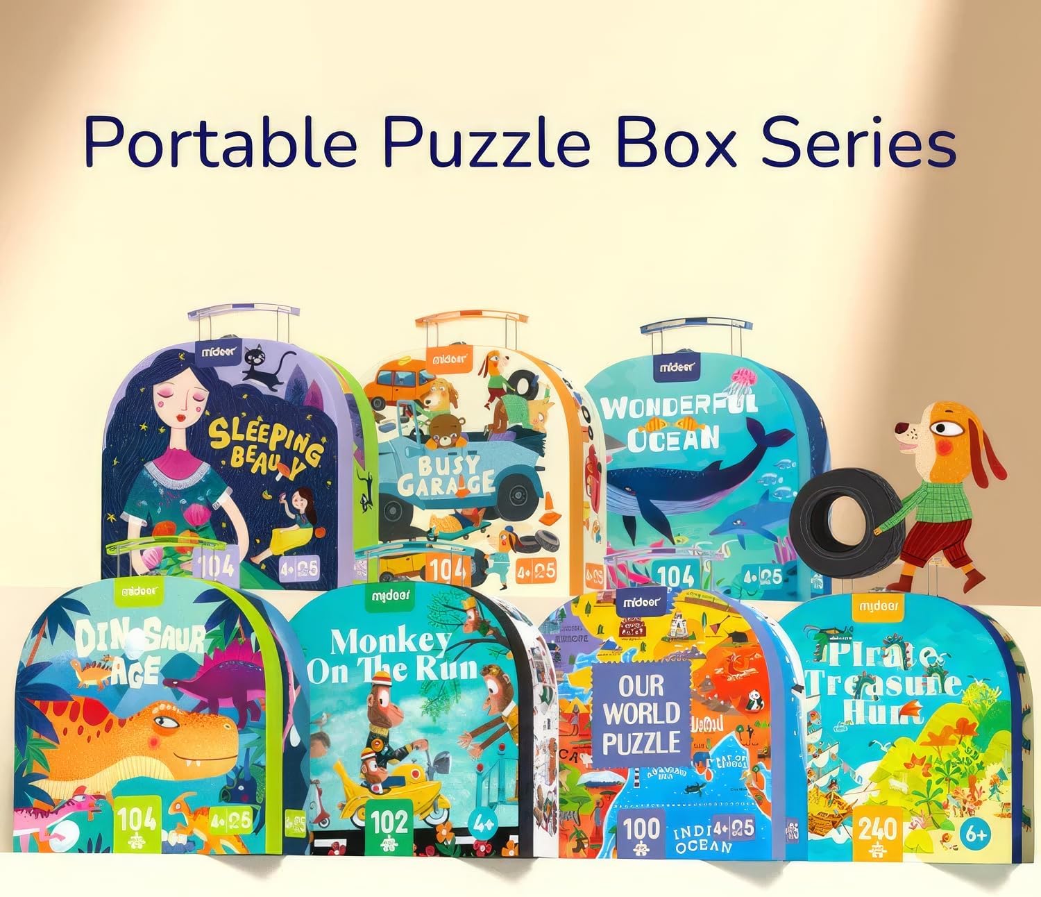 Mideer Boîte Puzzle Portable, Mon Garage : 104 pièces