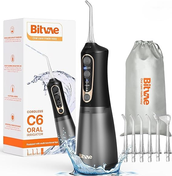 Bitvae C6 Hydropulseur Dentaire  pour Nettoyage Interdentaire, Étanche IPX7