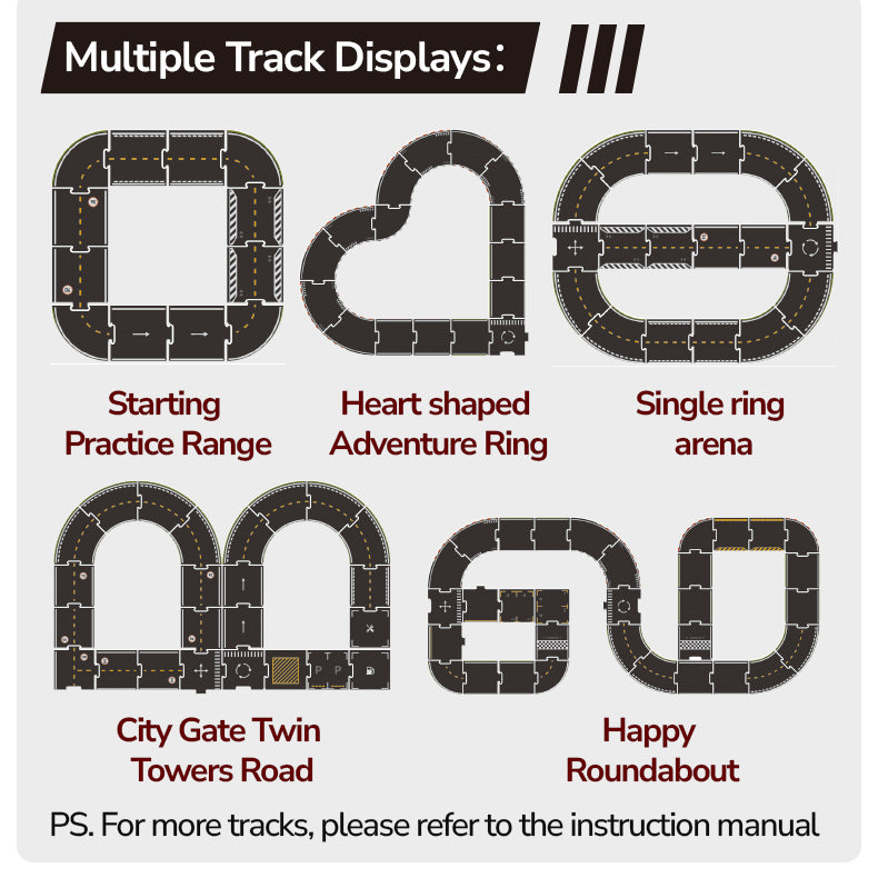 Mideer Circuit de Course Modulable avec Garage