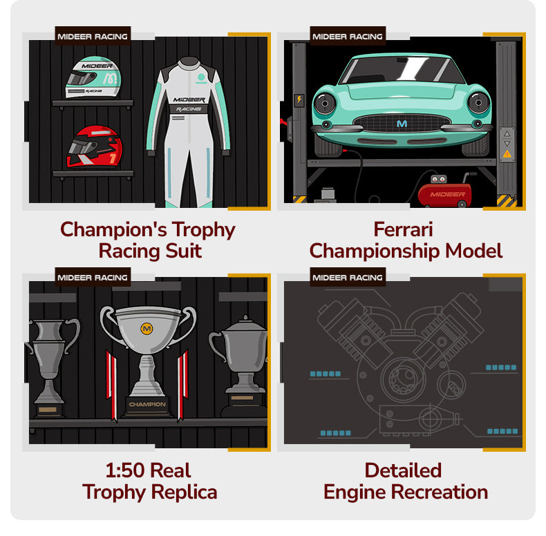 Mideer Circuit de Course Modulable avec Garage