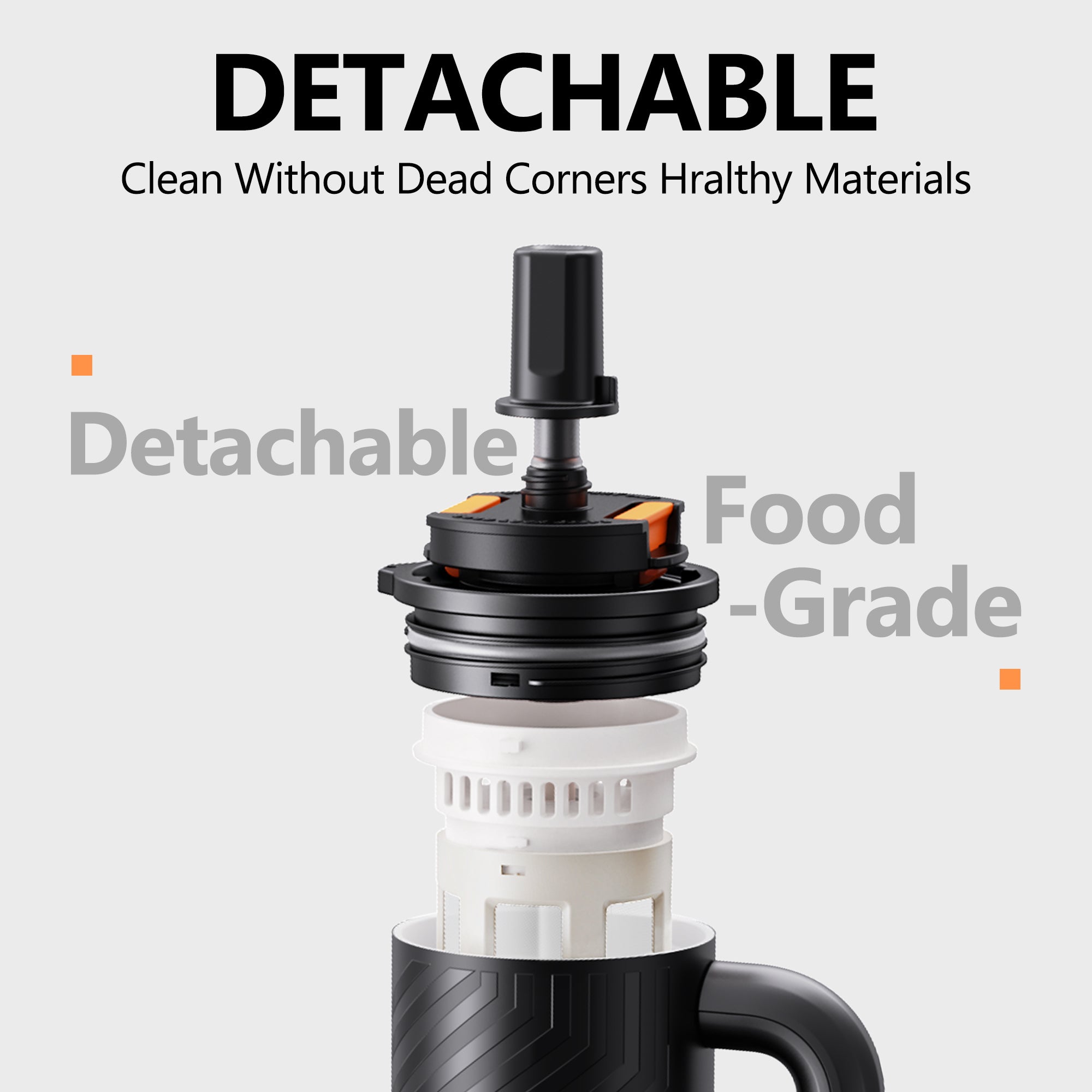 TKK Tumbler Isotherme 1000ml avec poignée et paille, Revêtement Céramique, sans BPA