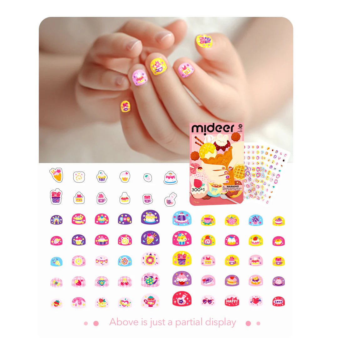 Mideer Stickers Fashion pour Ongles : Fête Gourmande, 300 pièces