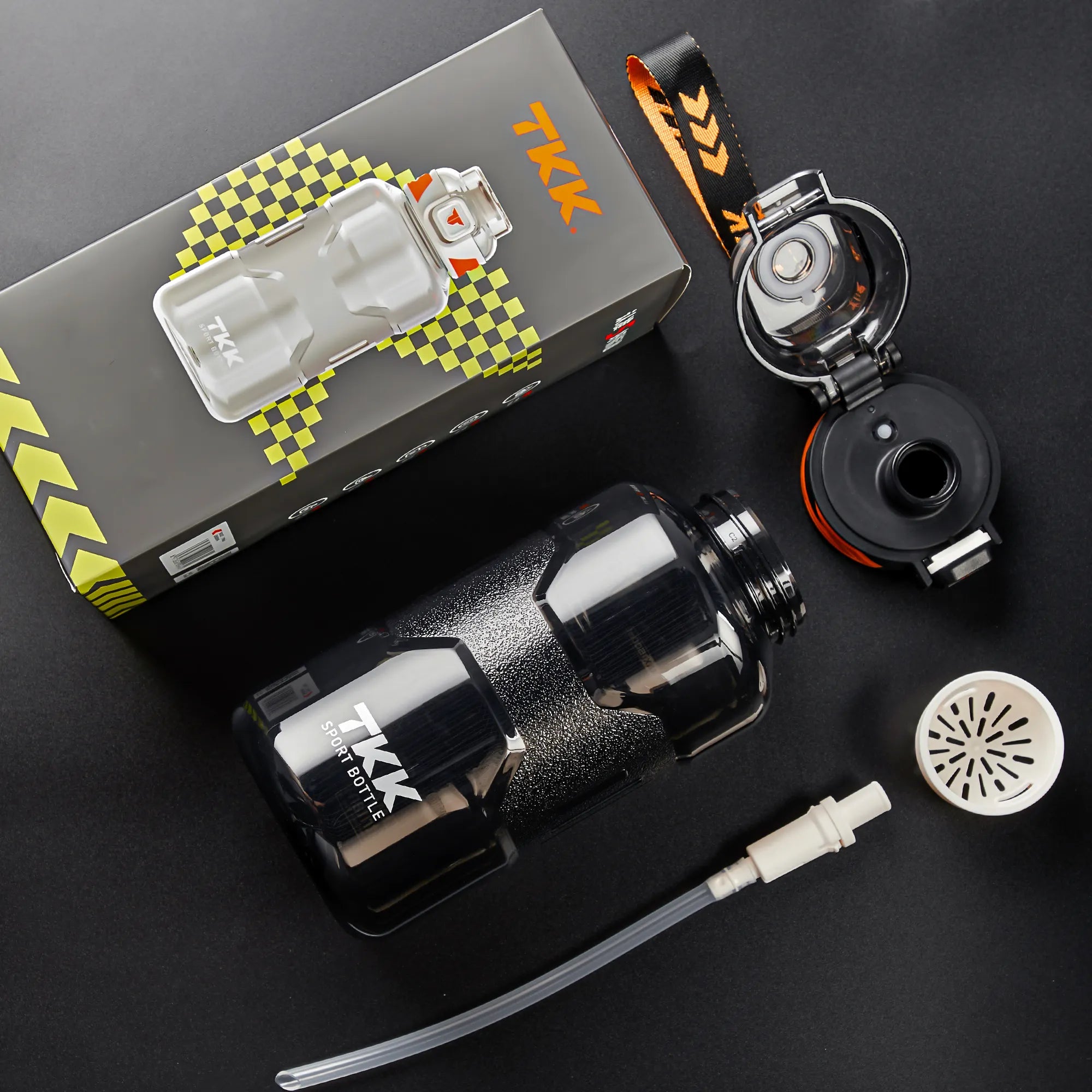 TKK Gourde 1500ml en Tritan, Design Moderne avec Paille, sans BPA